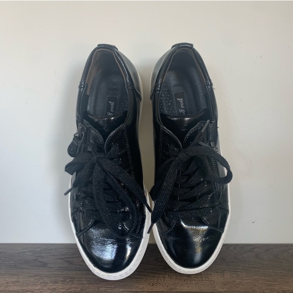 Paul Green Tamara Patent Black Leather Sneakers - Picture 2 of 7